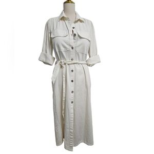 Zara The Lucia Denim Button Up Dress- Cardigan